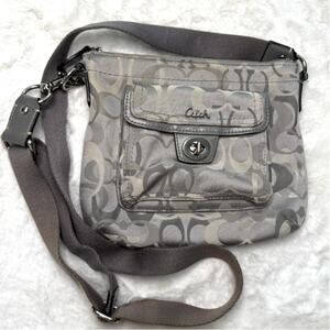 COACH Gray Signature Canvas Crossbody
